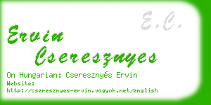 ervin cseresznyes business card