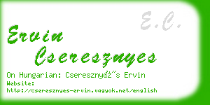 ervin cseresznyes business card